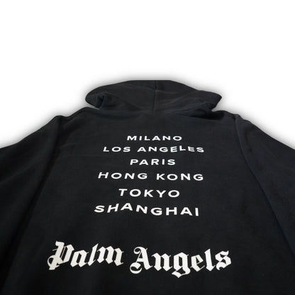 Palm Angels Spray Logo Hoodie - Black Yellow (M)