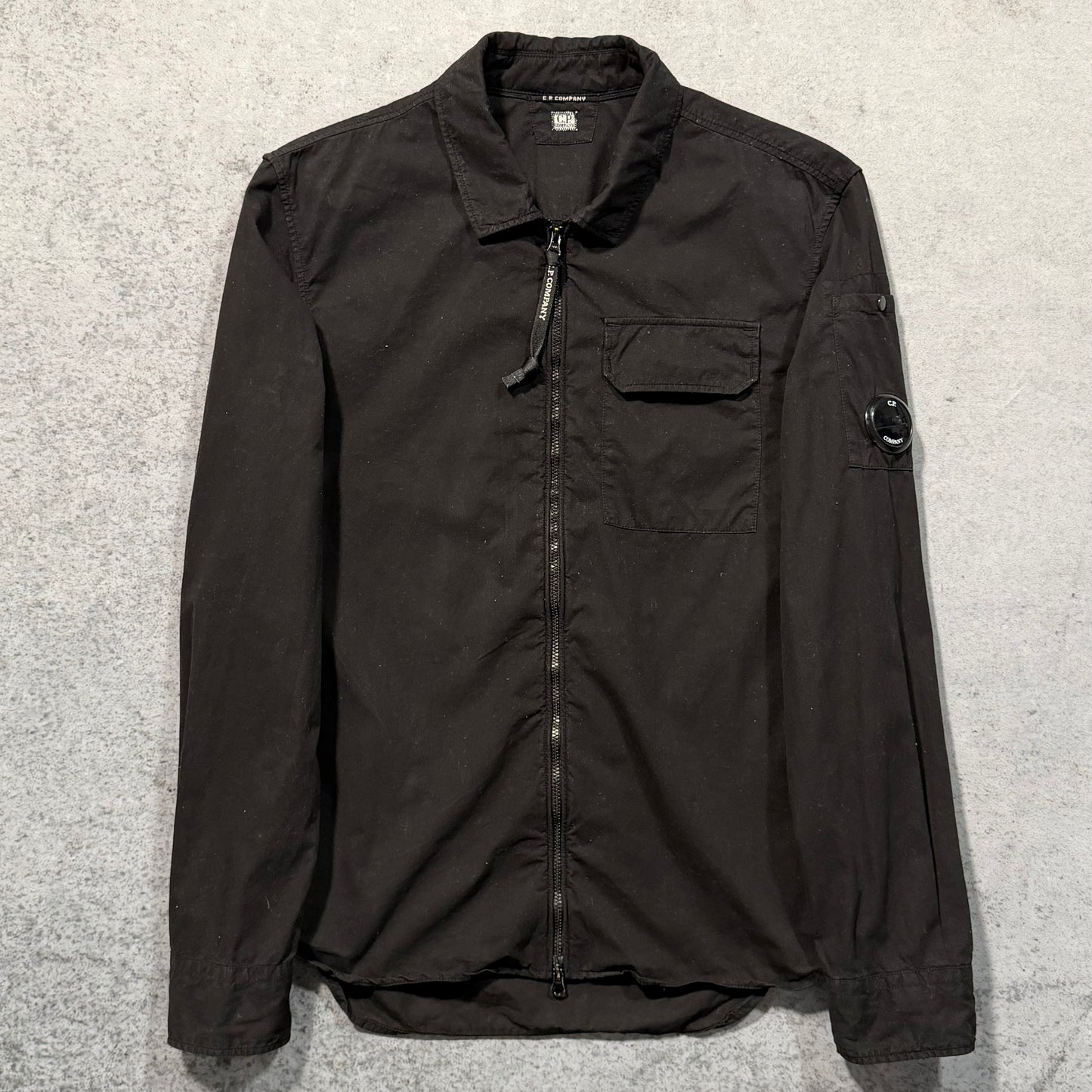 C.P. Company Lens Detail Full Zip Overshirt Jacket Black (XS)