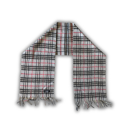 Burberry Vintage Nova Check Cashmere Scarf Schal 00s grey