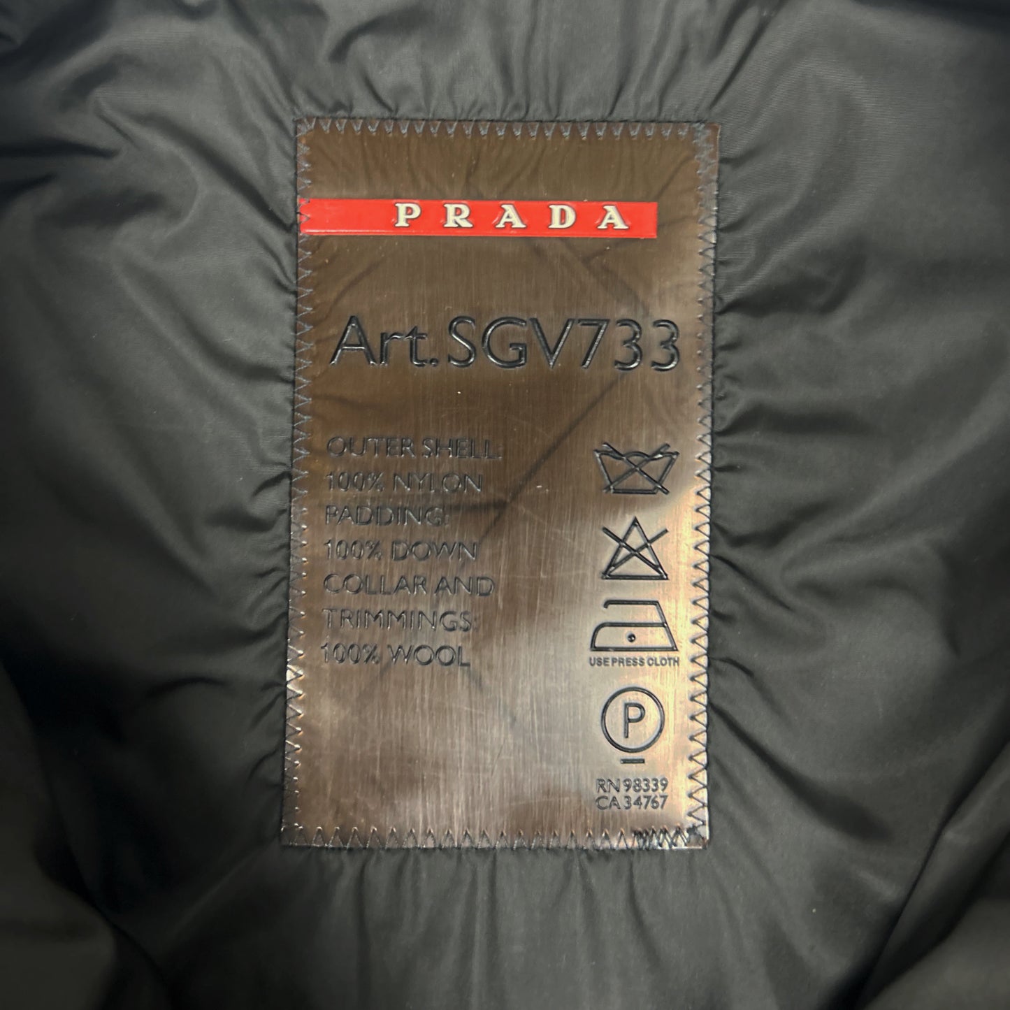 Prada Linea Rossa Sport Puffer Bomber Jacket olive