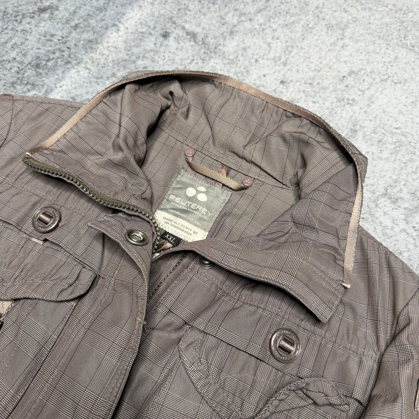 Peuterrey Vintage Bomber Racing Jacket grey Checked (S Womens)