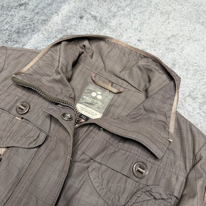 Peuterrey Vintage Bomber Racing Jacket grey Checked (S Womens)