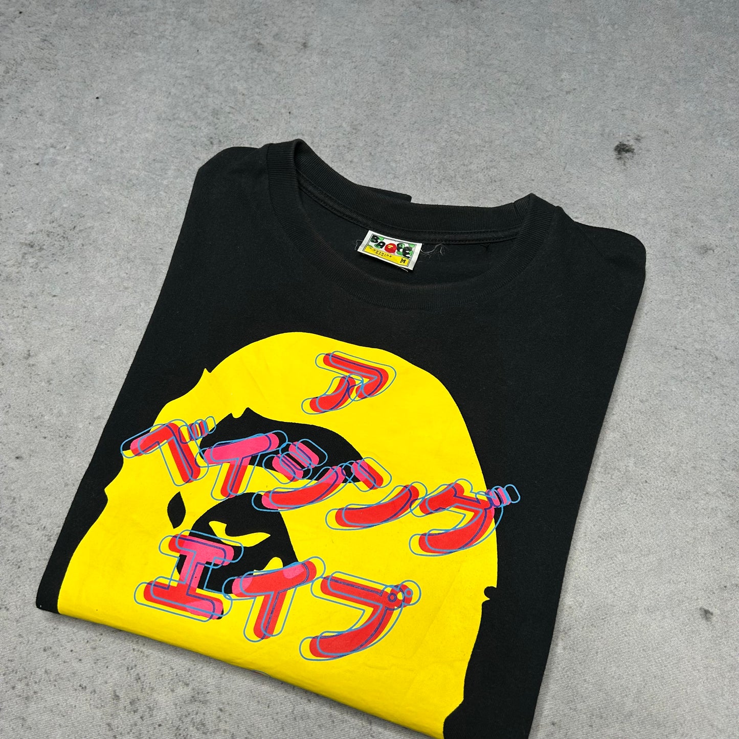 A Bathing Ape BAPE SS19 Katakana Ape Head Tee Shirt Black (M)