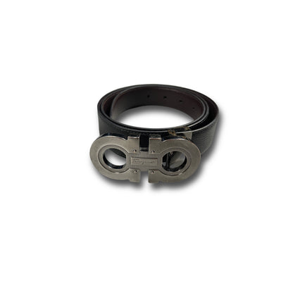 Salvatore Ferragamo Reversible Gancini Belt black