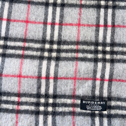 Burberry Vintage Nova Check Cashmere Scarf Schal 00s grey