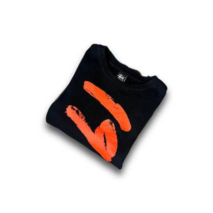 Stüssy 1980 Sweater Front and Backprint black orange 