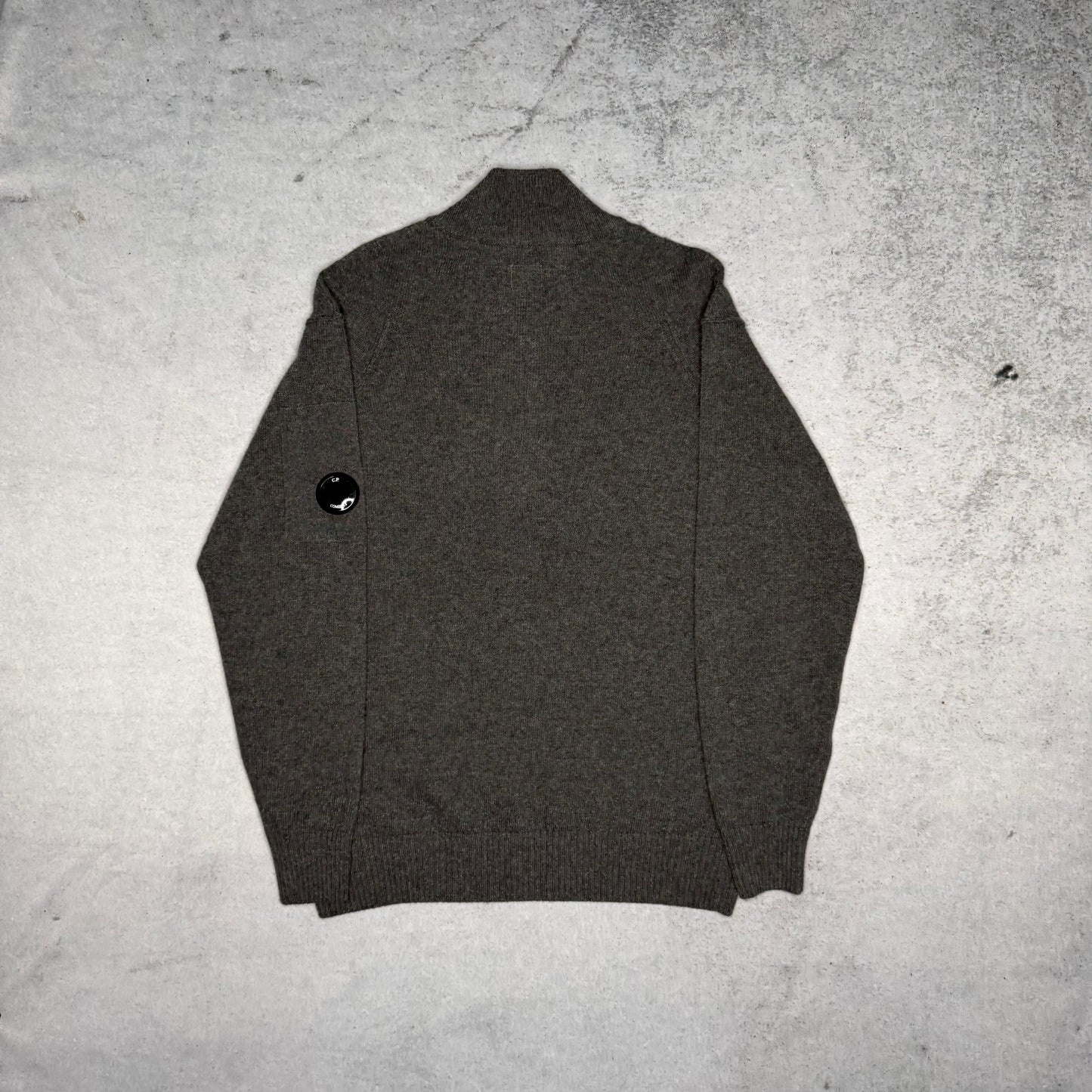C.P. Company NEW Quarter Zip Lens Knit Cardigan grey (L)