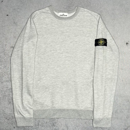 Stone Island Waffle Knit Cotton Crewneck Sweater Grey (XL)