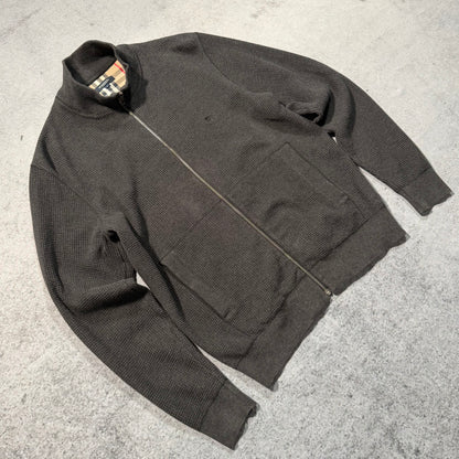 Burberry 00s Waffle Kit Full Zip Cardigan Jacket grey (L fits M)