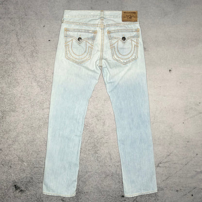 True Religion Vintage Ricky Big QT Jeans light blue double contrast stitch (34/34)