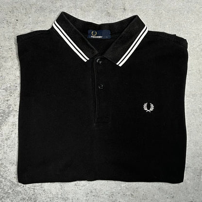 Fred Perry Twin Tipped Pique Polo Shirt Black (L)