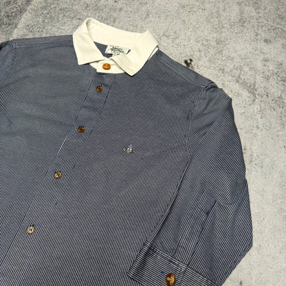 Vivienne Westwood Vintage Longsleeve Polo Shirt blue white (50 fits S)