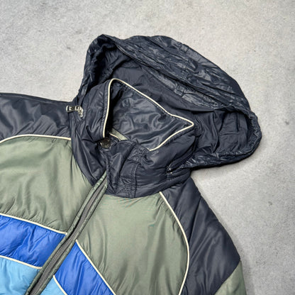 Dolce & Gabbana Archive Hooded Ski Puffer Jacket grey blue (S)