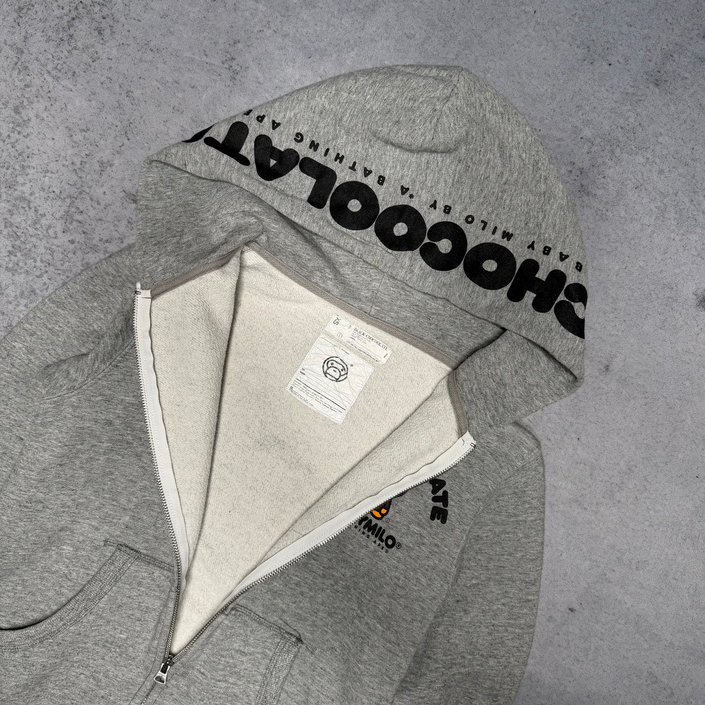 BAPE Baby Milo Chocolate Zip Hoodie grey (XS)