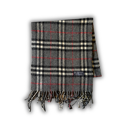 Burberry Vintage Nova Check Scarf Schal 90s dark grey