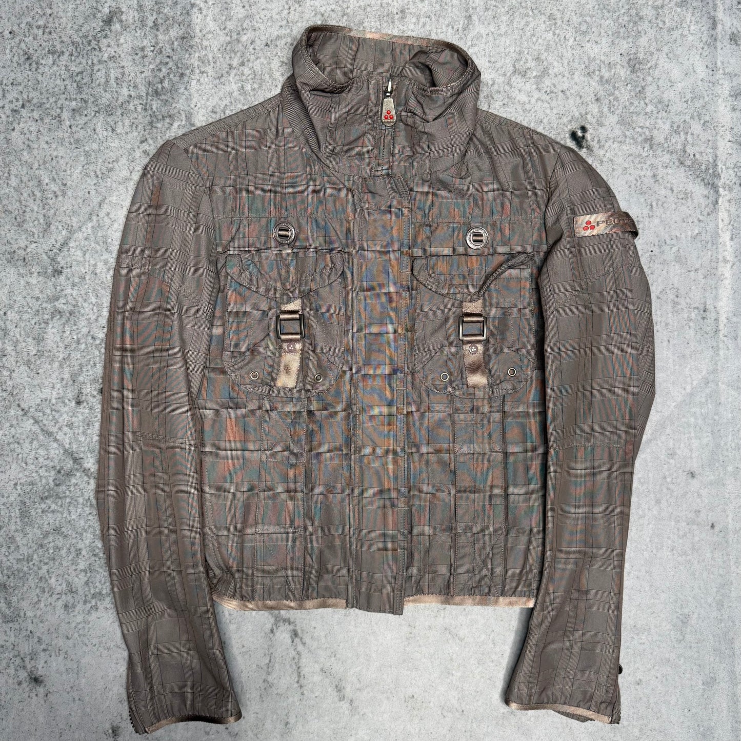 Peuterrey Vintage Bomber Racing Jacket grey Checked (S Womens)