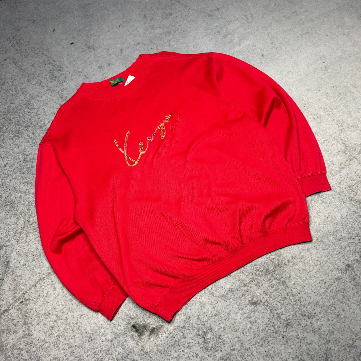 Kenzo Golf 90s Crewneck Sweater w/ Spellout Logo red (5 fits L)