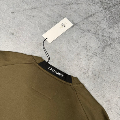 C.P. Company NEW Diagonal Raised Fleece Crewneck Lens Sweatshirt olive (L)