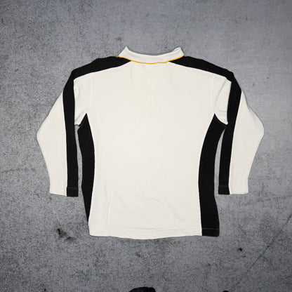 Lacoste Sport 00s Longsleeve Polo Quarter Zip Sweater white black (fits M)
