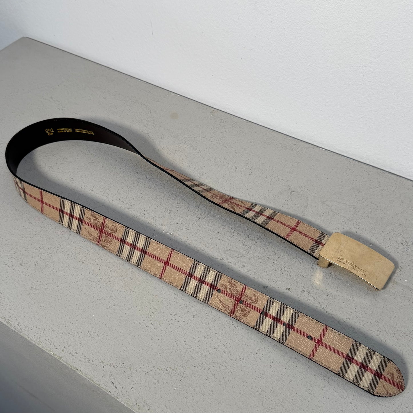 Burberry 00s Monogram Nova Check Belt Leather (100cm)