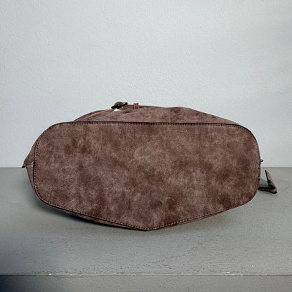 Dudlin Faux Leather Bag (brown studded)