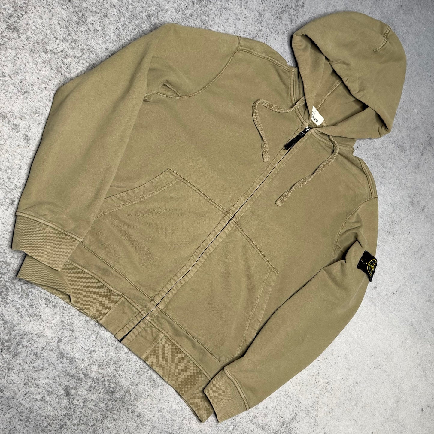 Stone Island Heavy Cotton Zip Hoodie olive (XXL fits XL)