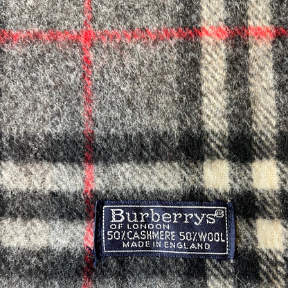 Burberry Vintage Nova Check Scarf Schal 90s dark grey