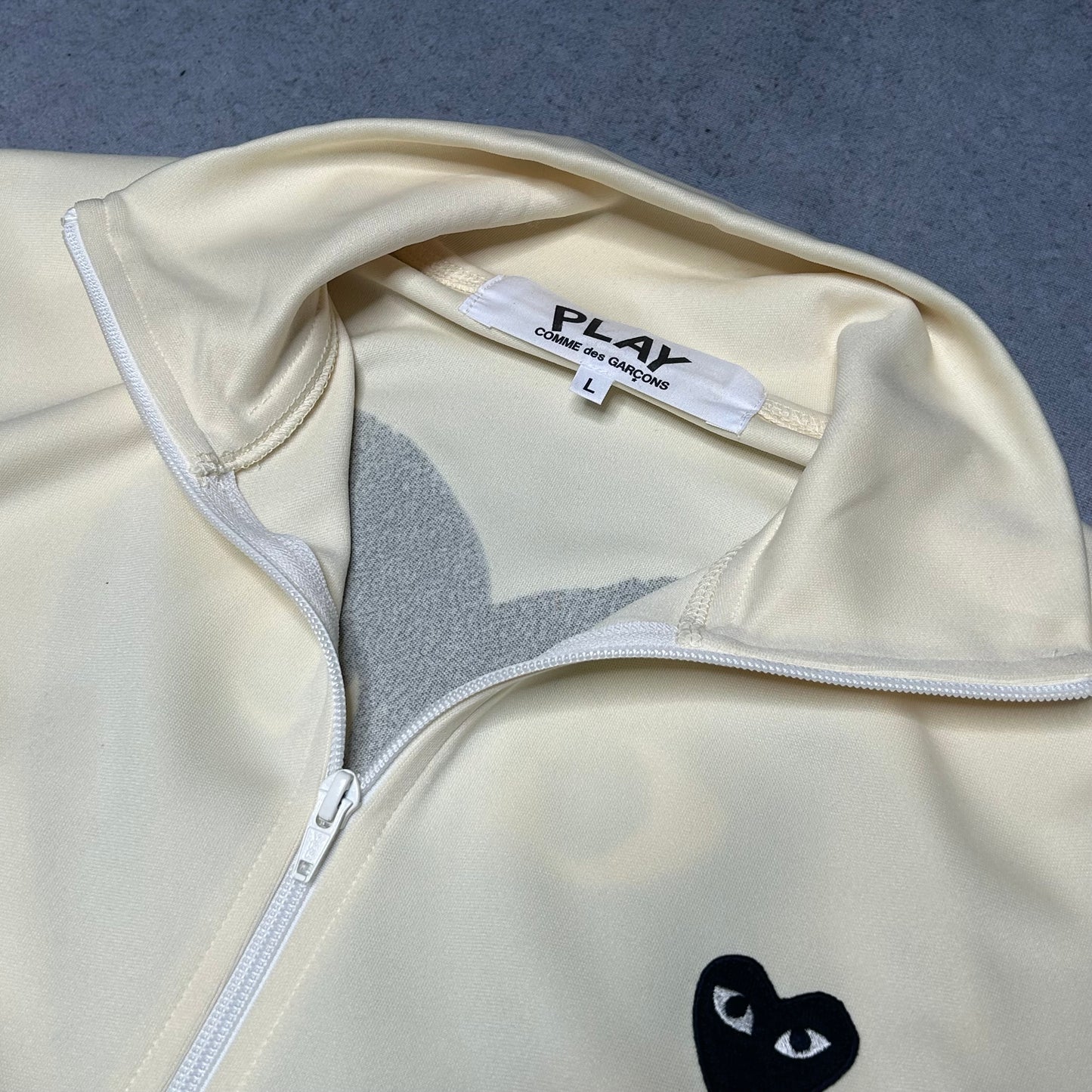 Comme des Garçons PLAY Track Jacket Big Heart Print Ivory (L)