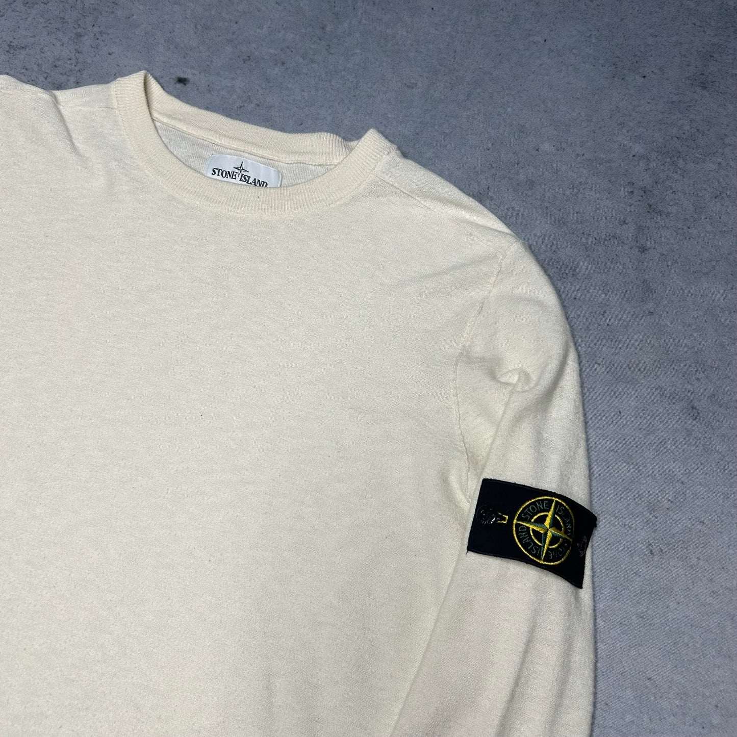 Stone Island AW 2019 Light Knit Crewneck Sweater creme (XL)