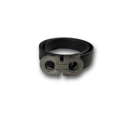 Salvatore Ferragamo Reversible Gancini Belt black