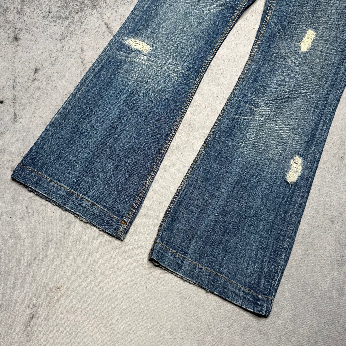 Oasis Y2K Distressed Low Rise Bootcut Denim (30/32)