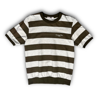 90s Christian Dior Vintage Striped thick T-Shirt (M)
