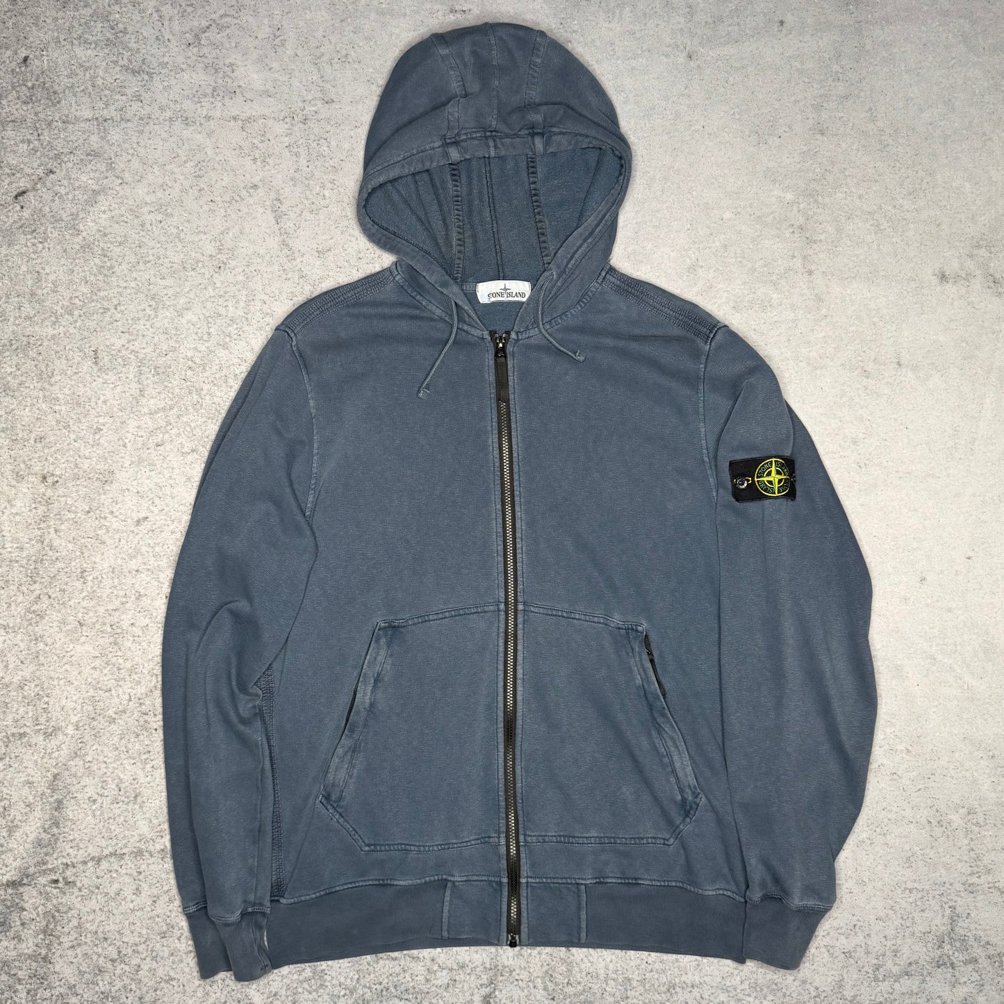 Stone Island Garment Dyed Zip Hoodie washed blue (XXL fits XL)