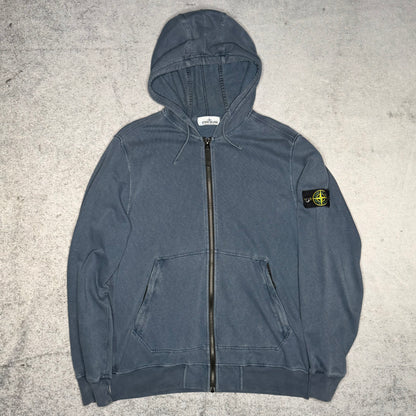 Stone Island Garment Dyed Zip Hoodie washed blue (XXL fits XL)