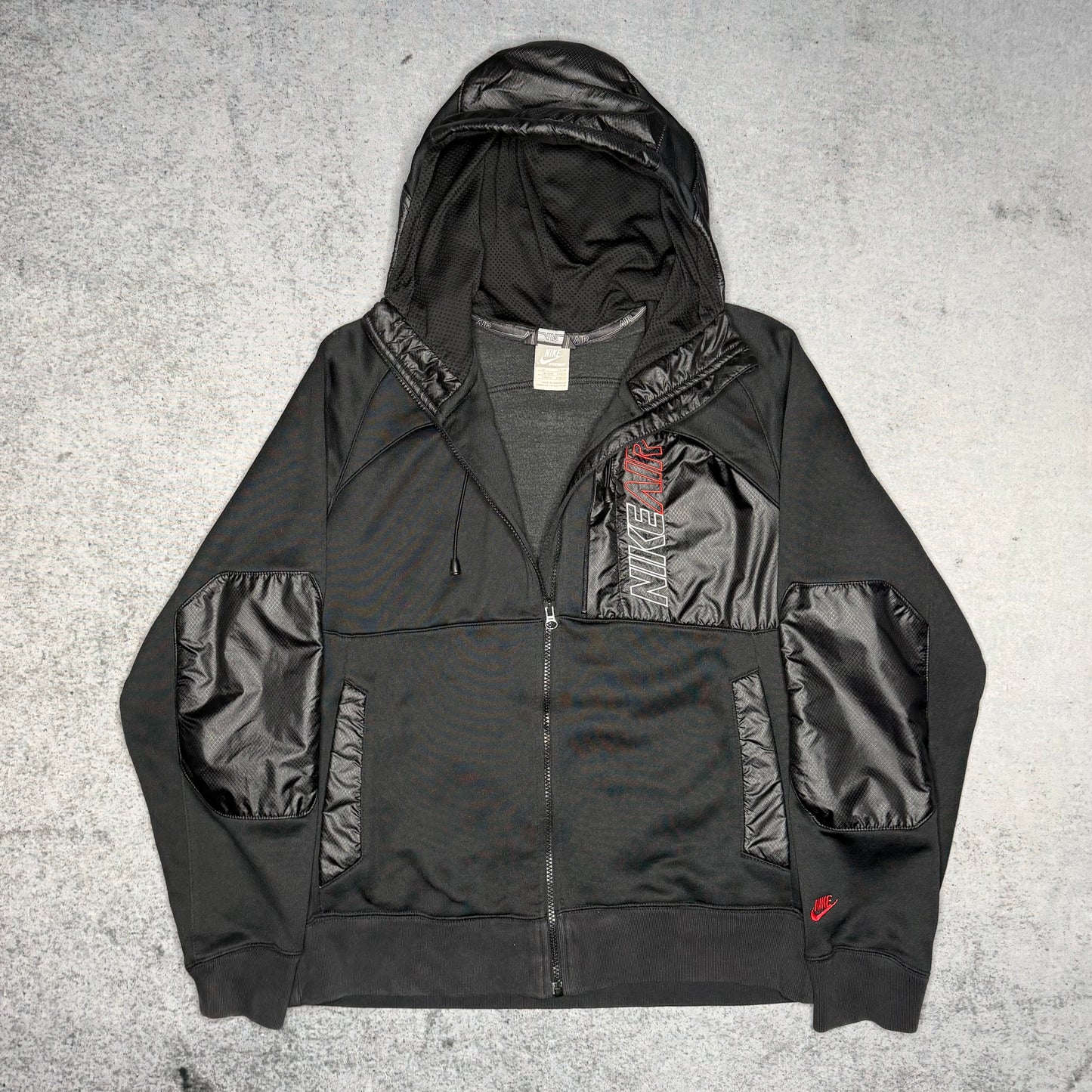 Nike AIR 2000s Big Logo Tech Fleece Zip Hoodie black red (M)