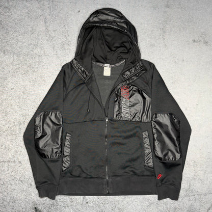 Nike AIR 2000s Big Logo Tech Fleece Zip Hoodie black red (M)