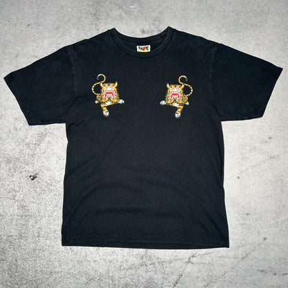 BAPE Double Tiger T Shirt black w/ Arabic Font Backprint (L)