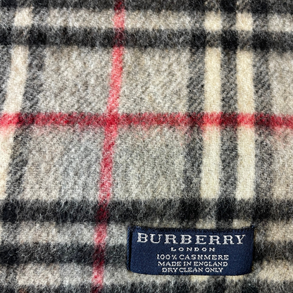 Burberry Vintage Nova Check Cashmere Scarf Schal 00s grey