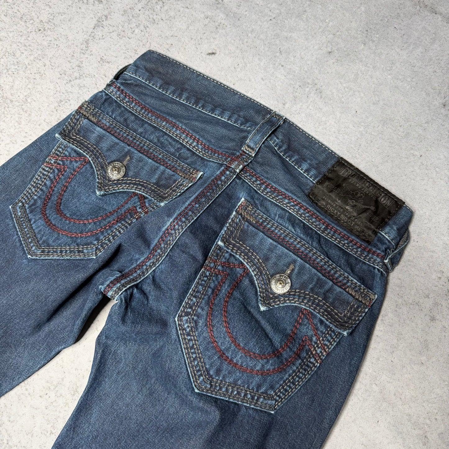 True Religion OG Straight Jeans Ricky Big QT Stitch dark blue (31/34)
