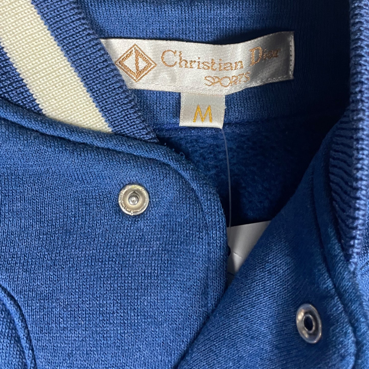 Christian Dior Sports Vintage College Bomber Sweat Jacket royal blue