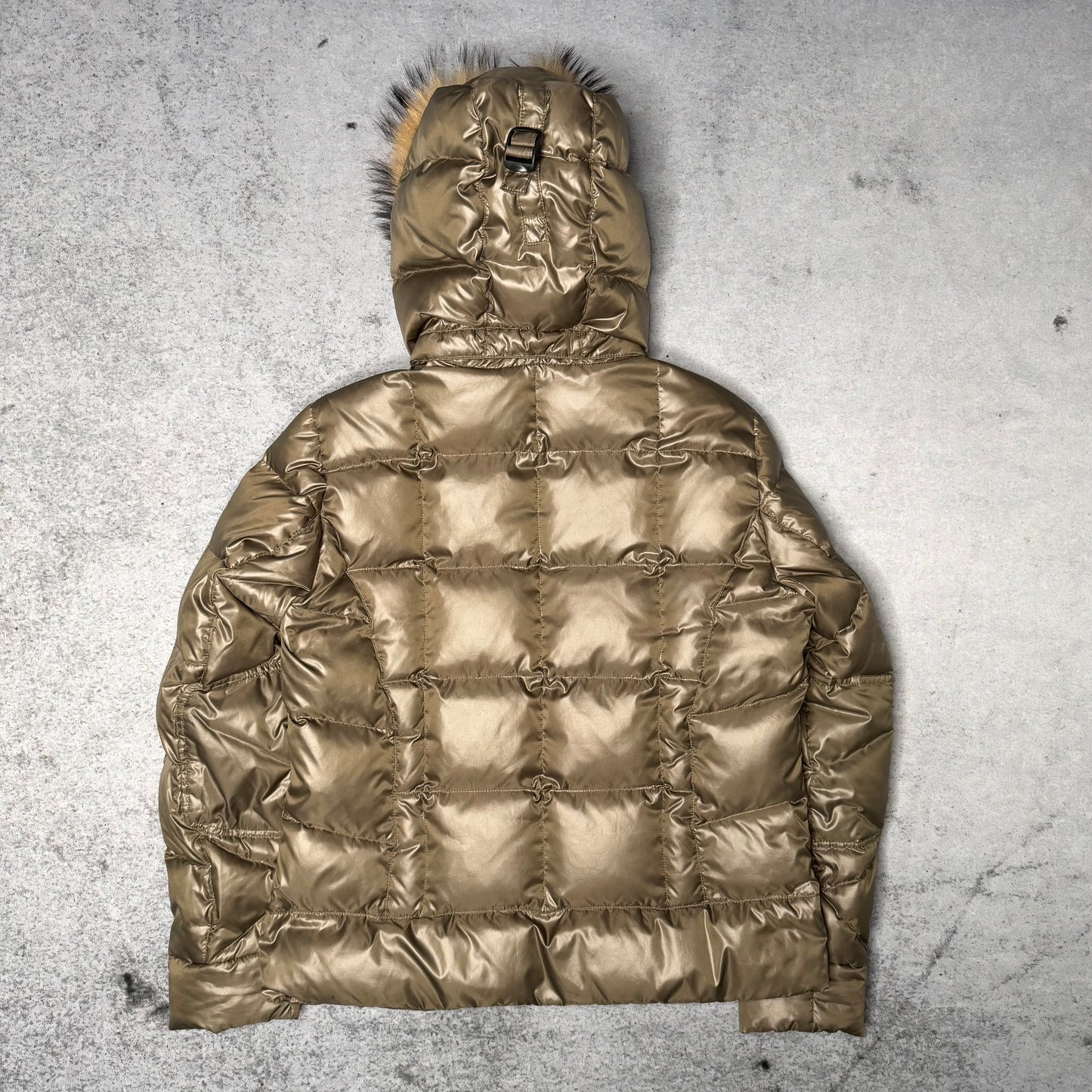 Dolomite Italian Designer Fur Puffer Jacket olive (fits M)