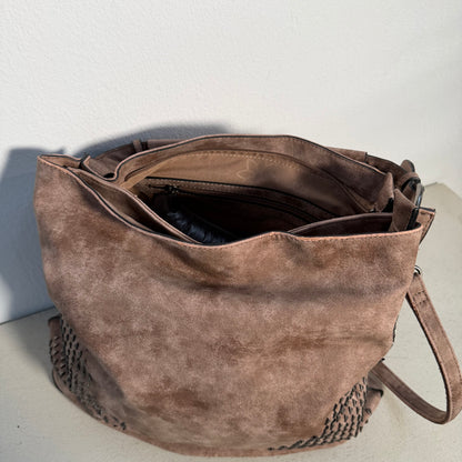 Dudlin Faux Leather Bag (brown studded)