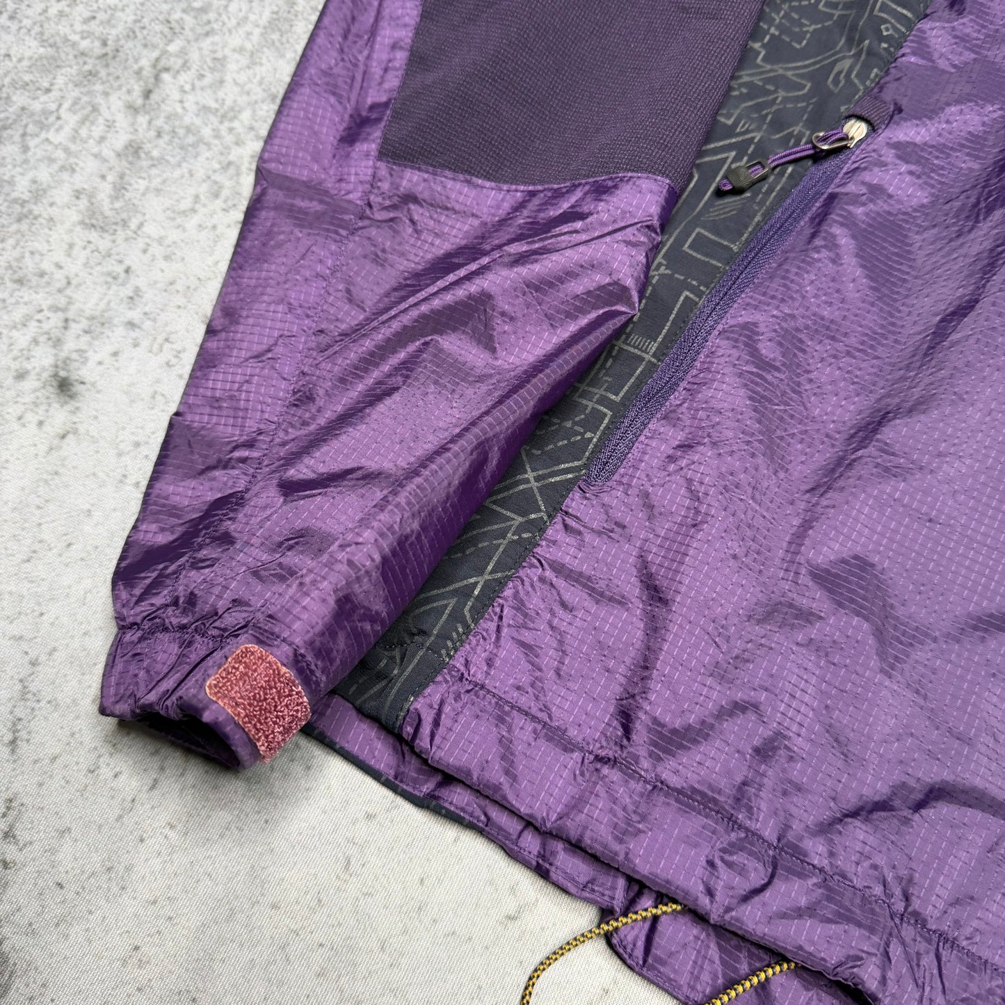 Montbell Japan Vintage 90s Rare OG Shell Jacket purple yellow (S)