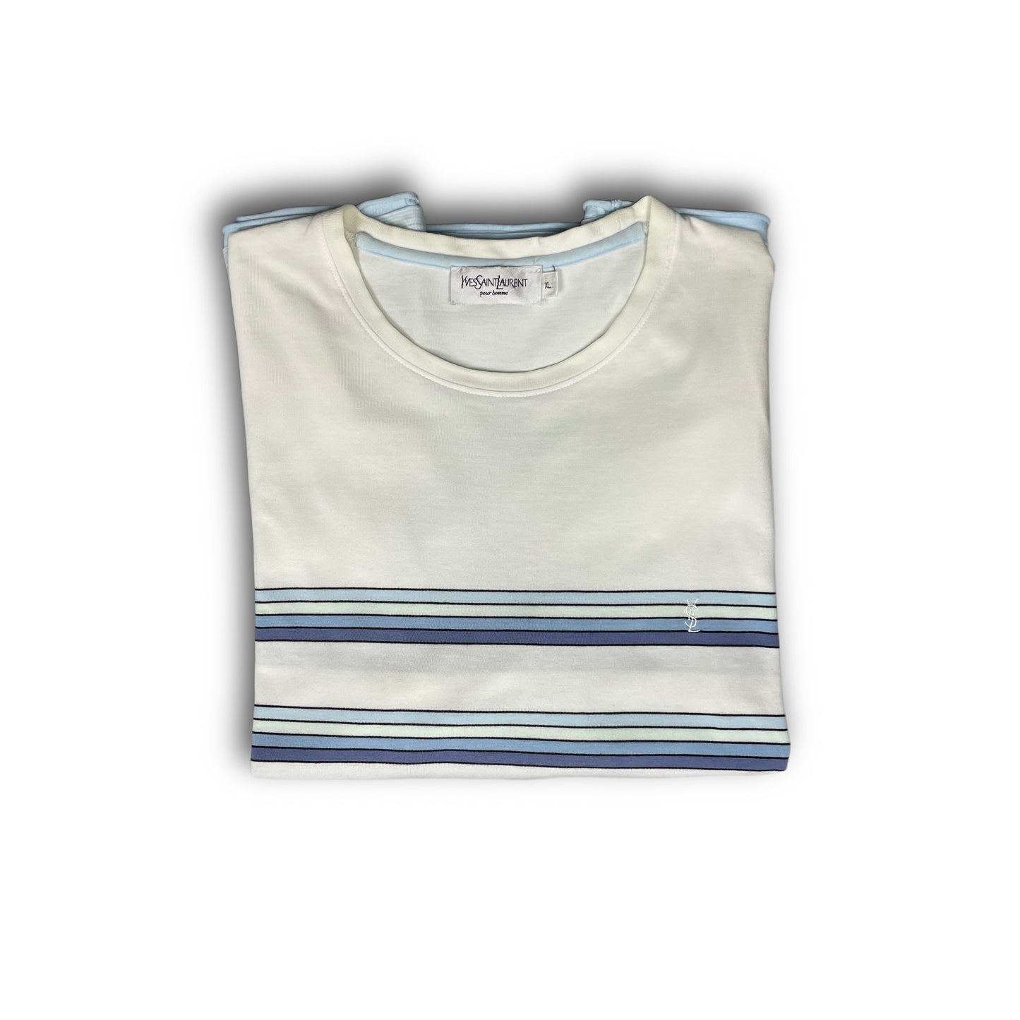 Yves Saint Laurent Vintage Tee Shirt white baby blue