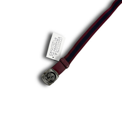 Gucci Vintage GG Belt navy bordeaux