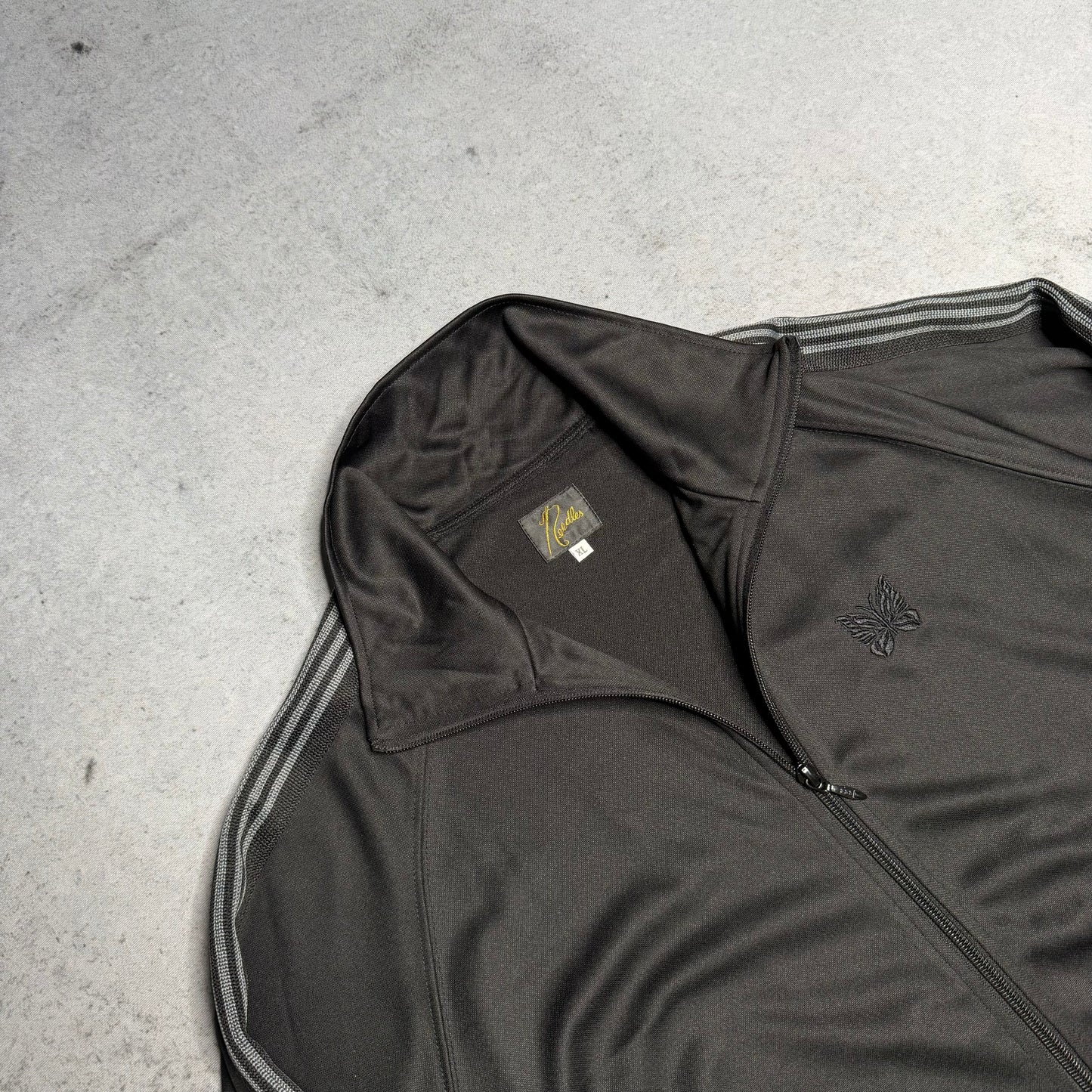Needles Japan Poly Smooth Track Jacket Black Grey (XL)