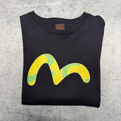 Evisu Genes Custom Made Vintage Seagull Print Tee Shirt navy (L)