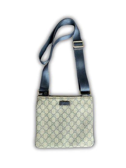 Gucci Vintage Monogram Canvas Messenger Bag OG navy