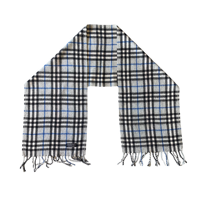 Burberry Vintage Nova Check Schal Scarf 90s Grey Blue