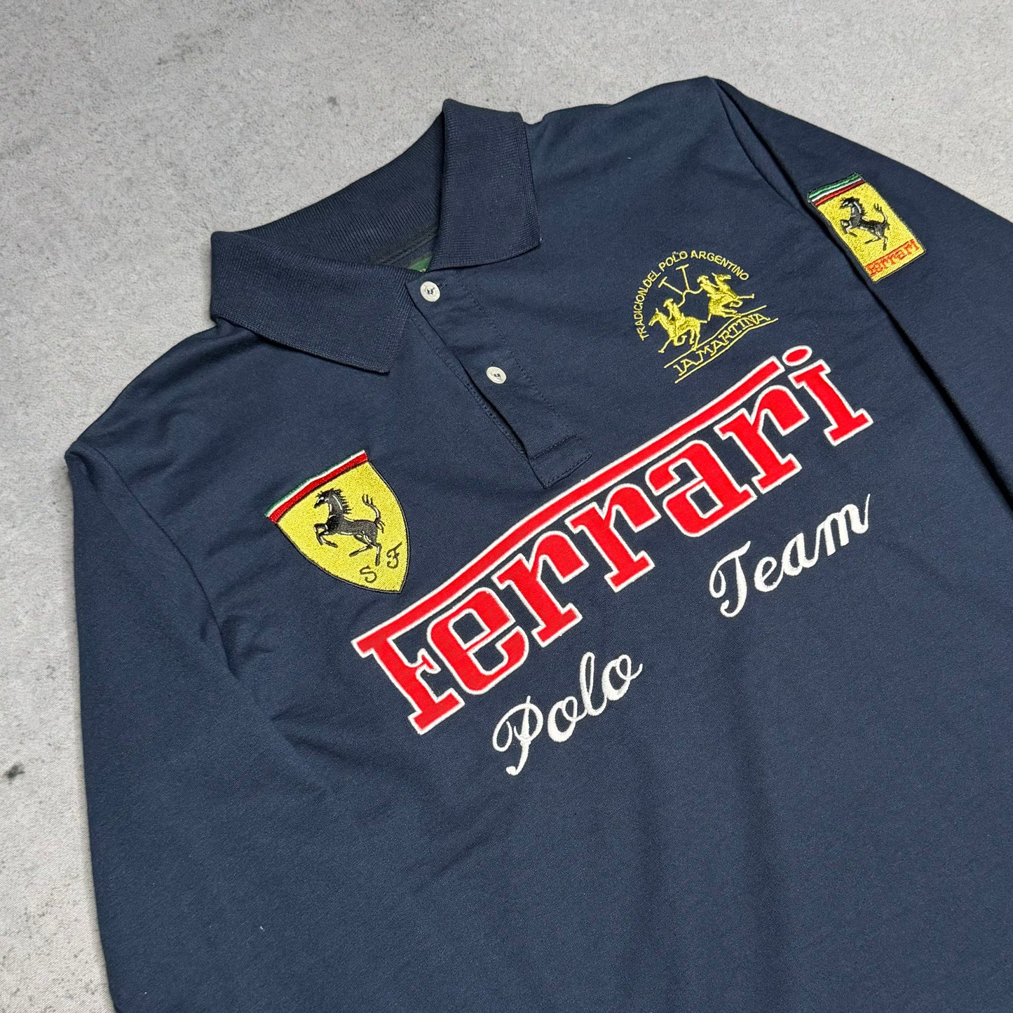 La Martina x Ferrari Italia Polo Team Longsleeve Polo Shirt Chief Keef (fits S)